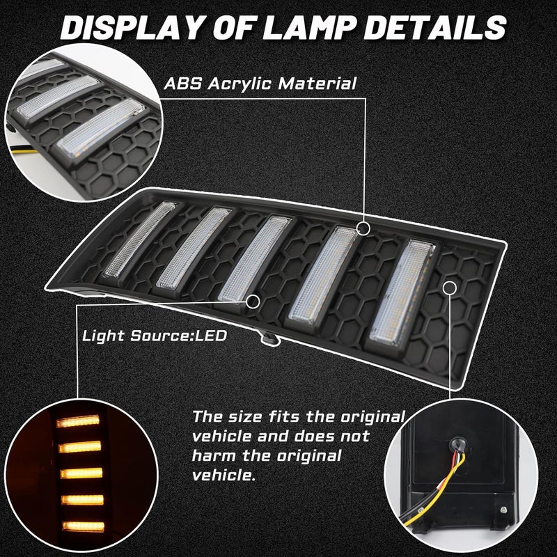 PGTOPONE Switchback White/Amber LED Front Fog Daytime Running Lamp Dynamic Sequential LED Turn Signal Light Function Compatible with Toyota Tundra 2022 2023 SR SR5 Limited - Image 2